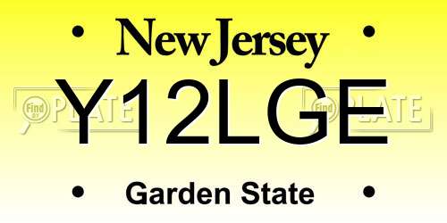 Y12LGE New Jersey License Plate