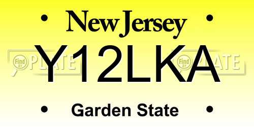Y12LKA New Jersey License Plate