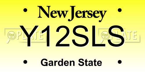Y12SLS New Jersey License Plate