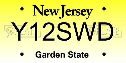 Y12SWD New Jersey License Plate