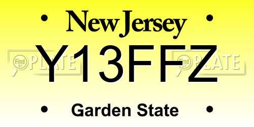 Y13FFZ New Jersey License Plate