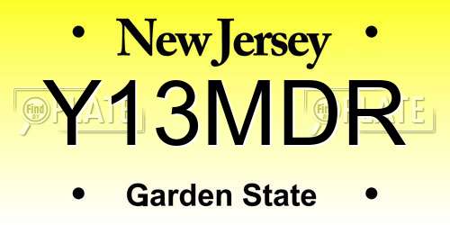Y13MDR New Jersey License Plate