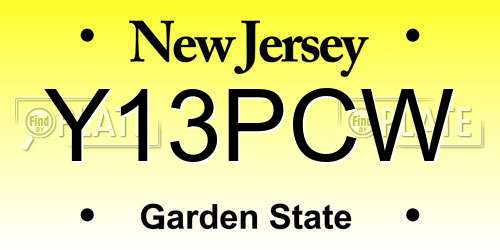 Y13PCW New Jersey License Plate