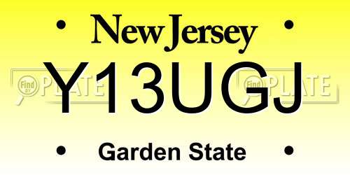 Y13UGJ New Jersey License Plate