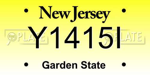 Y1415I New Jersey License Plate