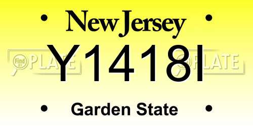 Y1418I New Jersey License Plate