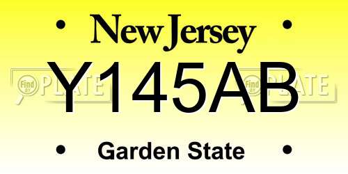 Y145AB New Jersey License Plate