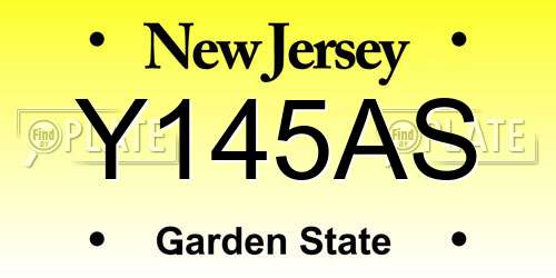 Y145AS New Jersey License Plate