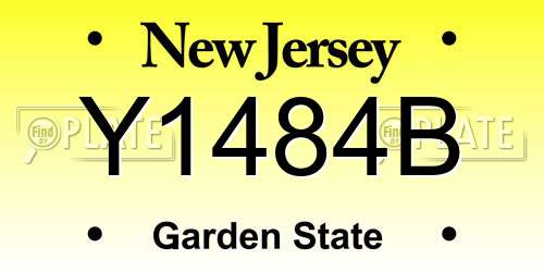 Y1484B New Jersey License Plate