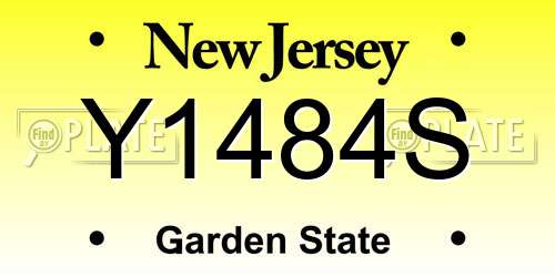 Y1484S New Jersey License Plate