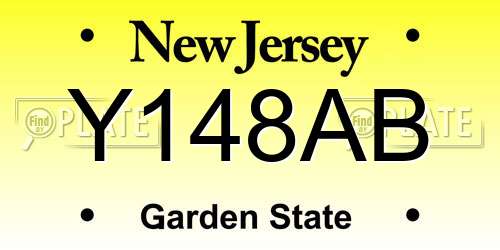 Y148AB New Jersey License Plate