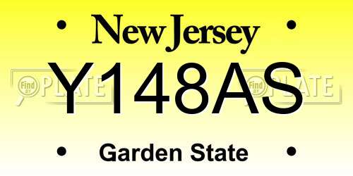 Y148AS New Jersey License Plate