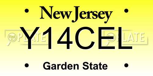 Y14CEL New Jersey License Plate