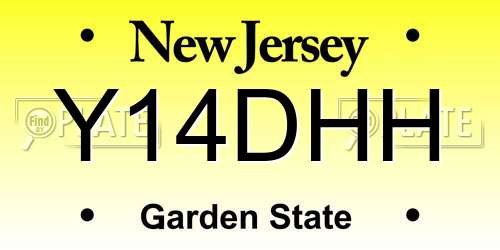 Y14DHH New Jersey License Plate