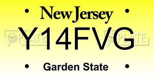 Y14FVG New Jersey License Plate