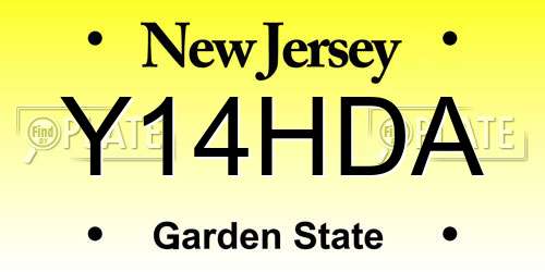 Y14HDA New Jersey License Plate