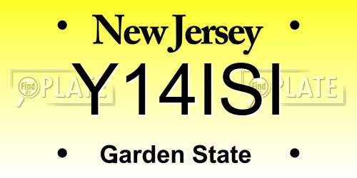 Y14ISI New Jersey License Plate