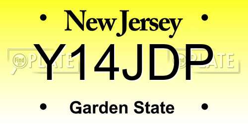 Y14JDP New Jersey License Plate