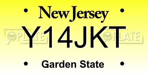 Y14JKT New Jersey License Plate