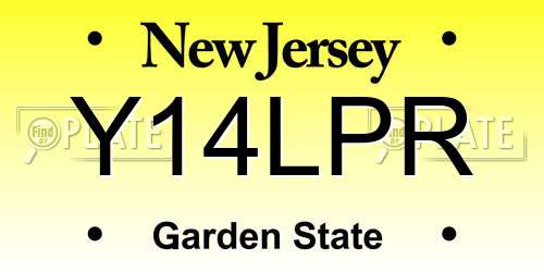 Y14LPR New Jersey License Plate