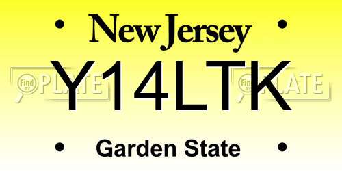 Y14LTK New Jersey License Plate
