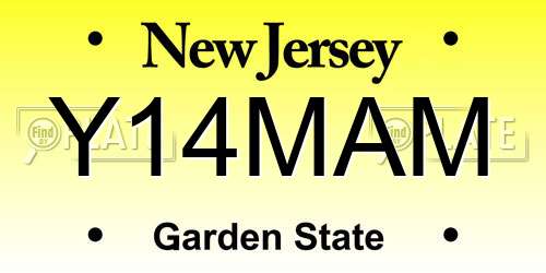 Y14MAM New Jersey License Plate