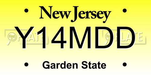 Y14MDD New Jersey License Plate