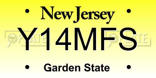 Y14MFS New Jersey License Plate