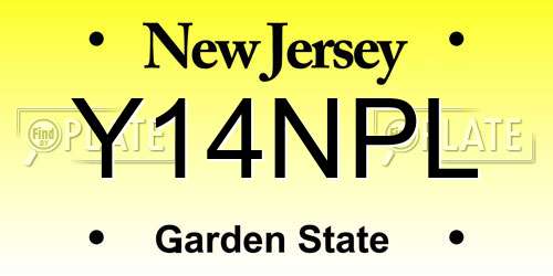 Y14NPL New Jersey License Plate