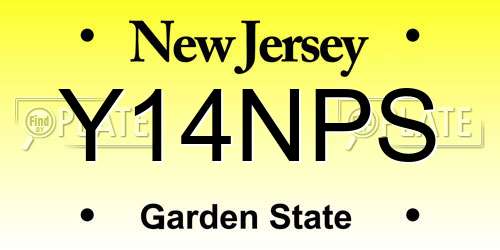 Y14NPS New Jersey License Plate