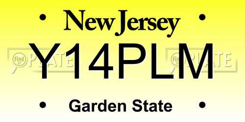 Y14PLM New Jersey License Plate