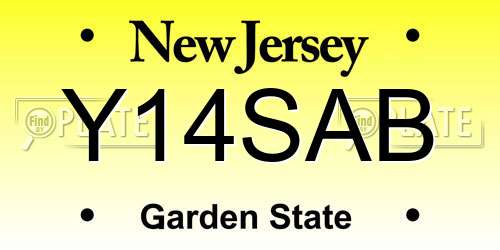 Y14SAB New Jersey License Plate