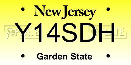 Y14SDH New Jersey License Plate