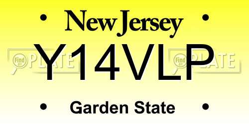 Y14VLP New Jersey License Plate