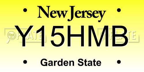 Y15HMB New Jersey License Plate