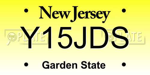 Y15JDS New Jersey License Plate