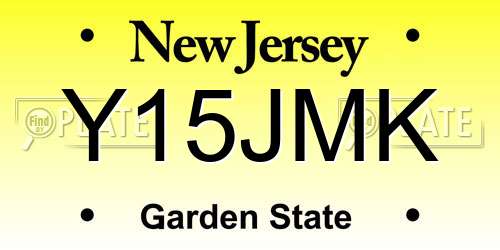 Y15JMK New Jersey License Plate