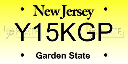 Y15KGP New Jersey License Plate