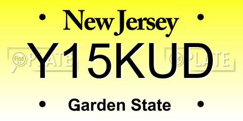 Y15KUD New Jersey License Plate