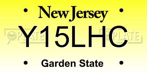 Y15LHC New Jersey License Plate
