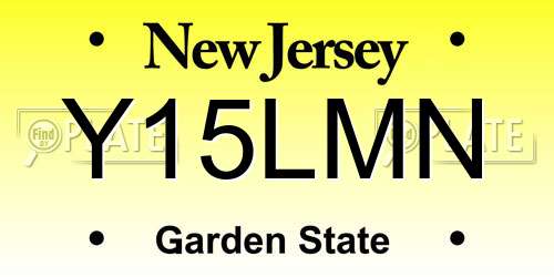 Y15LMN New Jersey License Plate