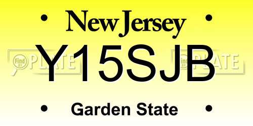 Y15SJB New Jersey License Plate