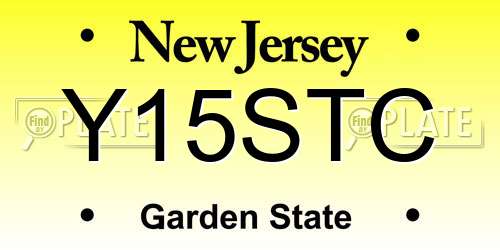 Y15STC New Jersey License Plate
