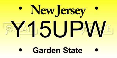 Y15UPW New Jersey License Plate
