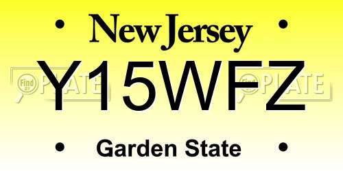 Y15WFZ New Jersey License Plate