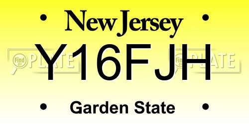 Y16FJH New Jersey License Plate