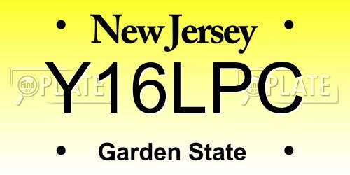 Y16LPC New Jersey License Plate