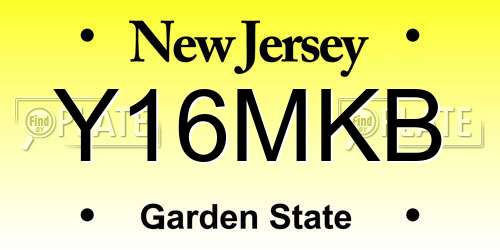 Y16MKB New Jersey License Plate