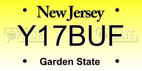 Y17BUF New Jersey License Plate