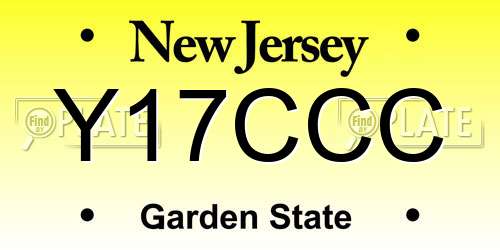 Y17CCC New Jersey License Plate